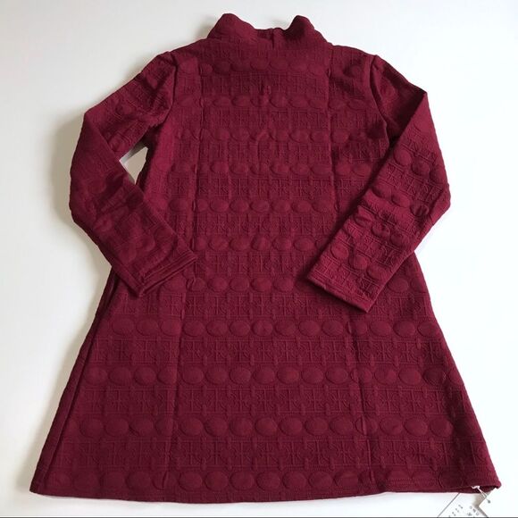 Textured Long Sleeve Cowl Turtleneck Knit Dress Pockets Sz M NWT - Picture 9 of 16